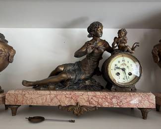 Ruffony 'L'Amour Messager' Figural Mantle Clock