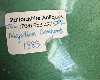 Victorian Majolica Leaf Pattern Comport (Possibly Adams & Bromley)