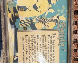 Buzza Motto 'Smile!' Print with Original Frame
