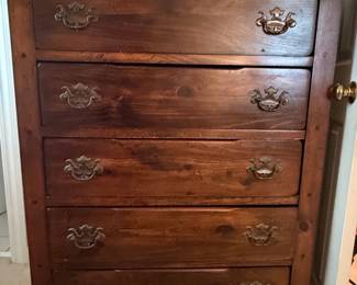 Vintage Pine Five-Drawer Chest with Bail Pulls