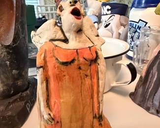 Hand-Built Ceramic Operatic Figure Sculpture by Cynthia Hipkiss