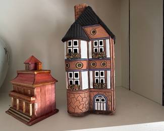 Ceramic Candle House Miniature and Wooden Model Building