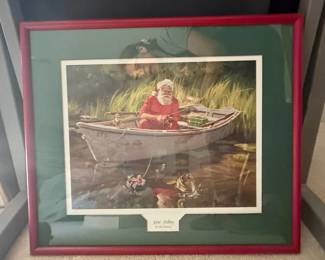 Tom Browning 'Santa's Time Off' Framed Print