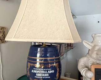 Amontillado Sherry Ceramic Barrel Table Lamp
