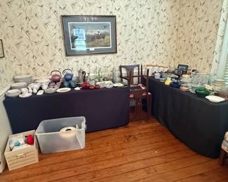Estate Sale Assortment: Tableware, Decorative Arts, and Furnishings