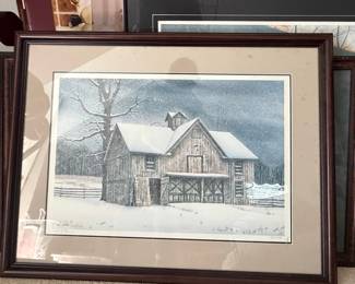 Limited Edition Winter Barn Print by Kent Gamble