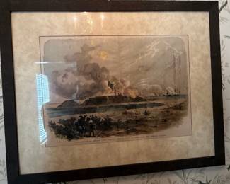 Bombardment of Fort Hatteras, North Carolina Civil War Engraving