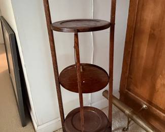 Antique Edwardian Mahogany Inlaid Folding Cake Stand