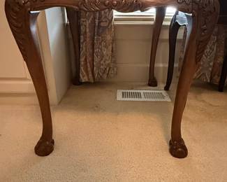 Chippendale Style Mahogany Ball and Claw Foot Side Table
