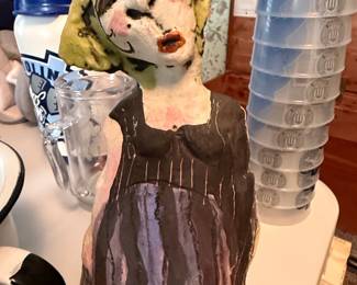 Hand-Sculpted Folk Art Ceramic Figurine