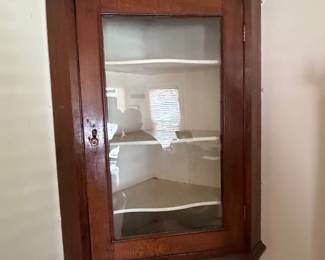 Victorian Walnut Corner Cabinet with Dental Molding