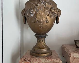 Neoclassical Gilt Bronze and Marble Covered Urn