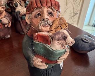 Sara Meadows Balloon People Figurine - Man with Dog