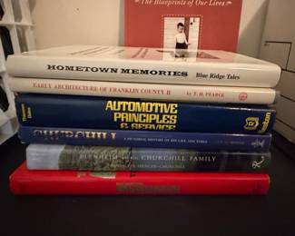 Assorted Hardcover Book Collection with Automotive and Churchill Focus