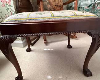 Chippendale Style Needlepoint Stool