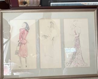 Vintage Fashion Illustrations - Set of 3