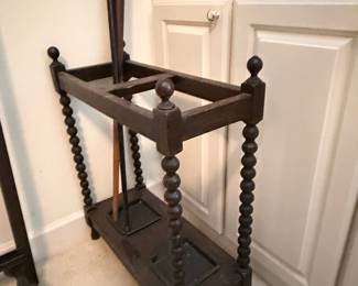 Antique Italian Bobbin Turned Umbrella Stand, 1960s