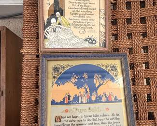 Vintage P.F. Volland Co. Inspirational Verse Prints by Maurine Hathaway