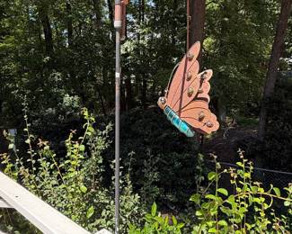 Metal and Glass Butterfly Garden Ornament