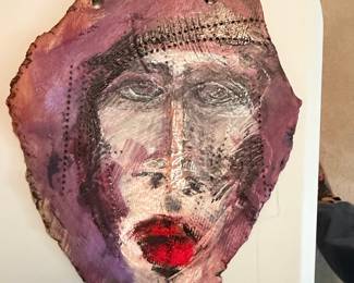 Mixed Media Face Plaque by 'Callyn'
