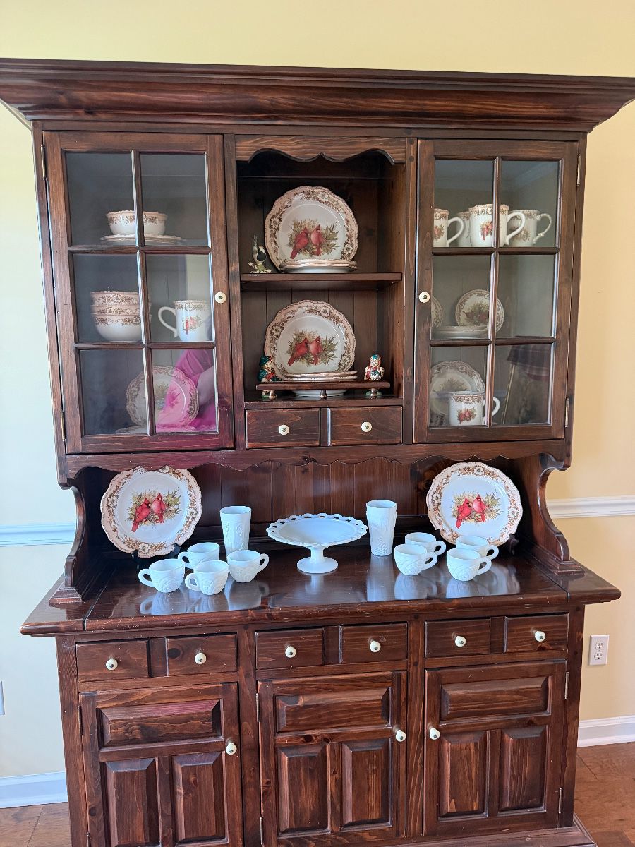 Milk Glass and Christmas China. 