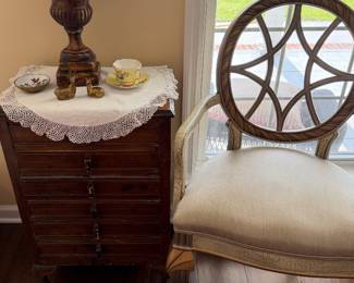 Accent Chair and table with drawers