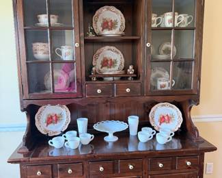 Milk Glass and Christmas China. 