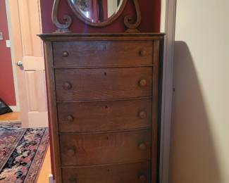 1900s Victorian Era Tallboy Chest