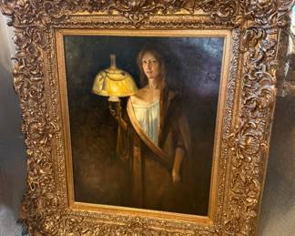 “The Sleep Walker”. Beautifully framed and in excellent condition! 33” W x 40” L