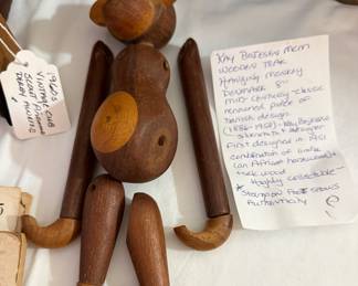 Kay Bojessen MCM wooden teak hanging monkey collectible!