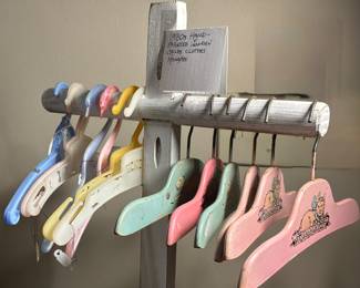 1930s Hand painted wooden child’s clothes hangers