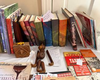 Harry Potter set of books, vintage magazines, books, cookbooks