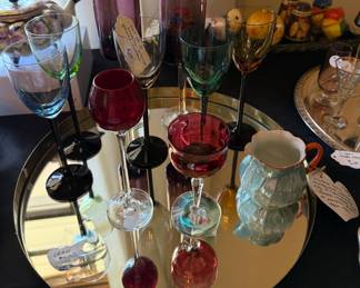 Misc. colorful apertief stemmed glasses