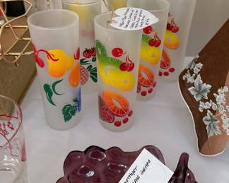 Vintage Fruity Cocktail Glasses