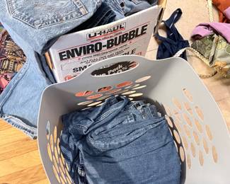 An assortment of vintage Levi jeans