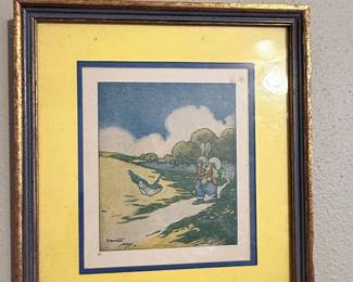 Charming framed Peter Rabbit print featuring the beloved Beatrix Potter character in Mr. McGregor’s garden perfect for collectors, nurseries, or cottage-style décor! 🐇🥕✨