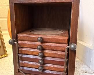 Antique wood card catalog file cabinet