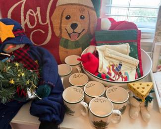 Christmas wreaths and evergreen garlands