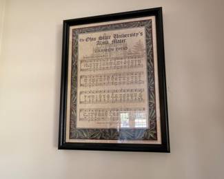 Framed Ohio State Carmen Ohio alma mater print