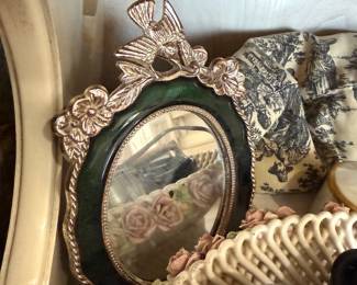 Porcelain cross with hand-painted roses