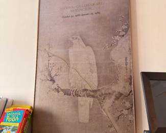 Asian scroll print of a bird on branch