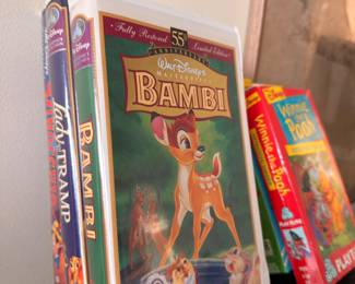 Disney VHS tapes including Bambi and Winnie the Pooh