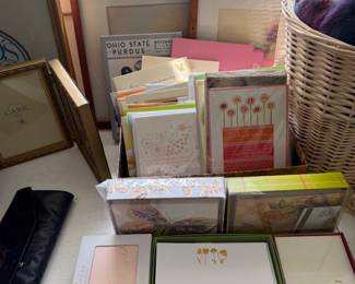 Stationery, greeting cards and picture frames