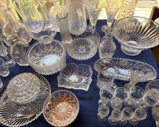 Cut glass and crystal serving pieces collection