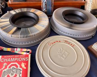 Kodak Carousel slide trays and Ohio State memorabilia