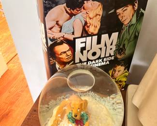 Film Noir DVD collection and snow globe