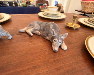 Porcelain German Shepherd dog figurine