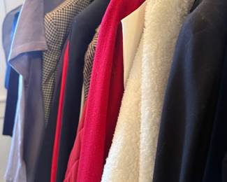Vintage garment bags and stored clothing