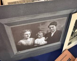 Antique framed family portrait photograph