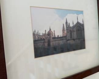 Framed photograph of Cambridge college chapel